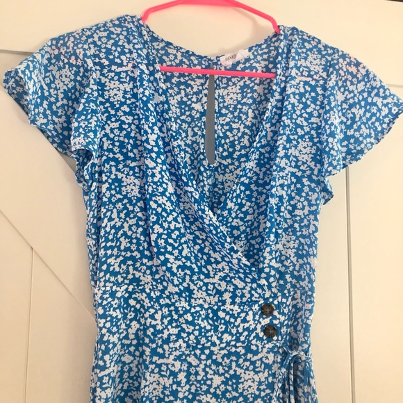 Sienna Sky Faux Wrap Dress in Blue - Picture 4 of 6